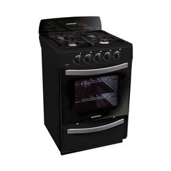 Cocina Aurora Argenta Multigas 4 Hornallas Negra Puerta Visor