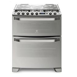 Cocina Electrolux 76DXR a Gas 5 hornallas acero inoxidable 125.1L con horno doble Grill eléctrico