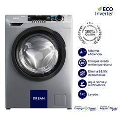 Lavarropas Carga Frontal Ecoinverter 8 Kg Gris Drean LFDR0814SB0