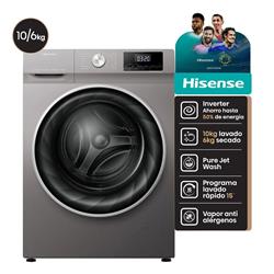 Lavasecarropas Hisense Wdqy1014t 10/6 Kg Inverter Color Plateado