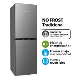 Heladera Koh-i-noor No Frost Inverter 253 Litros Acero Khga25ni/9 Freezer Abajo