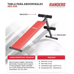 Banco Tabla De Abdominales Randers Arg-200